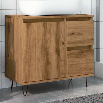 Artisan Oak Sink Cabinet, 65x33x60 cm, Engineered Wood