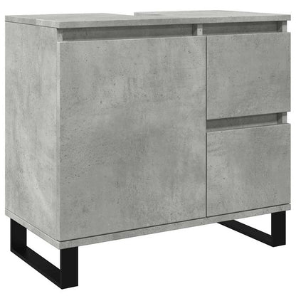 Concrete Grey Bathroom Sink Cabinet, Engineered Wood, 65x33x60 cm
