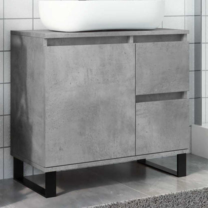 Concrete Grey Bathroom Sink Cabinet, Engineered Wood, 65x33x60 cm