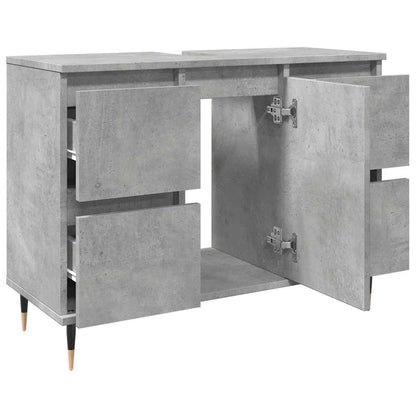 Concrete Grey Bathroom Cabinet 80x33x60 cm - Engineered Wood