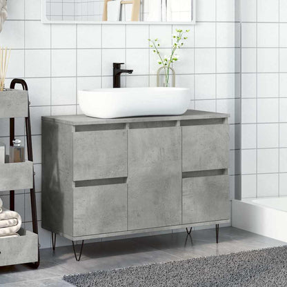 Concrete Grey Bathroom Cabinet, 80x33x60 cm, Engineered Wood