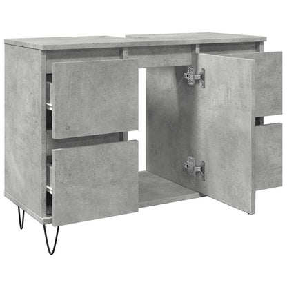 Concrete Grey Bathroom Cabinet, 80x33x60 cm, Engineered Wood