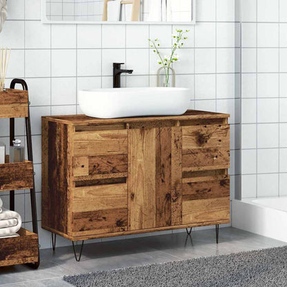 Rustic Bathroom Cabinet, Old Wood, 80x33x60 cm, Engineered Wood