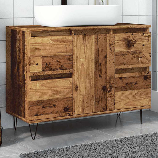 Rustic Bathroom Cabinet, Old Wood, 80x33x60 cm, Engineered Wood