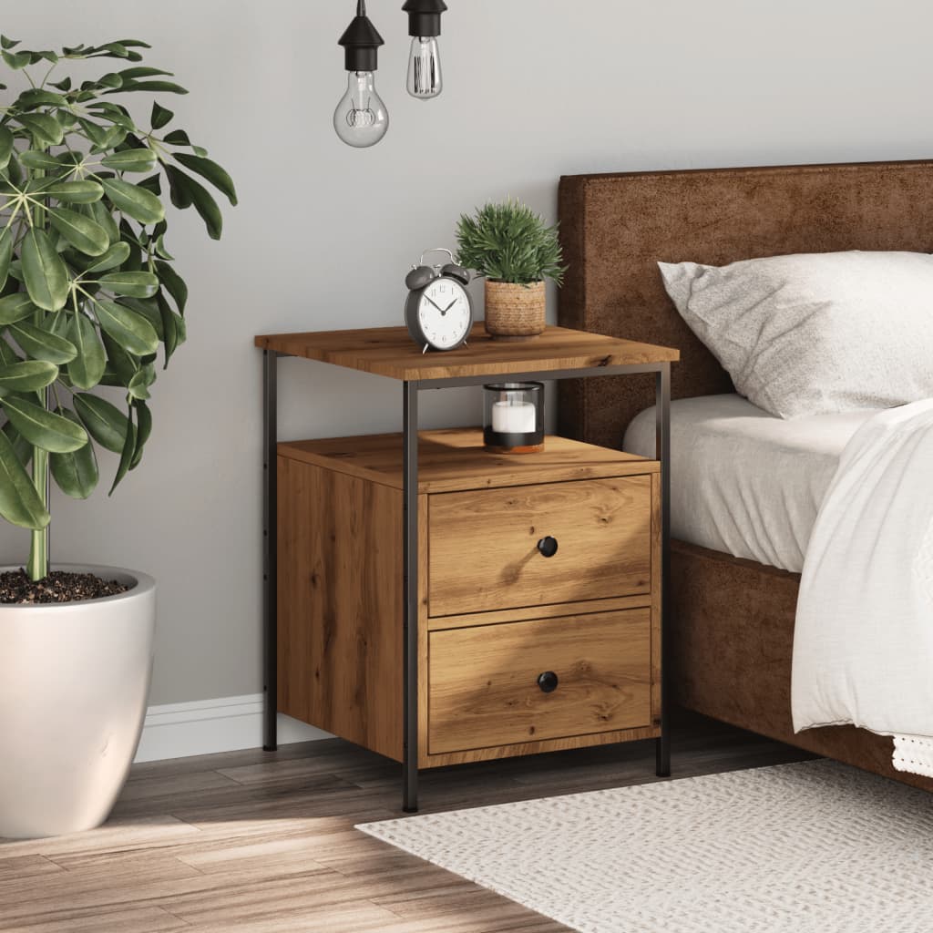 Bedside Cabinet Artisan Oak 44x45x60 cm Engineered Wood