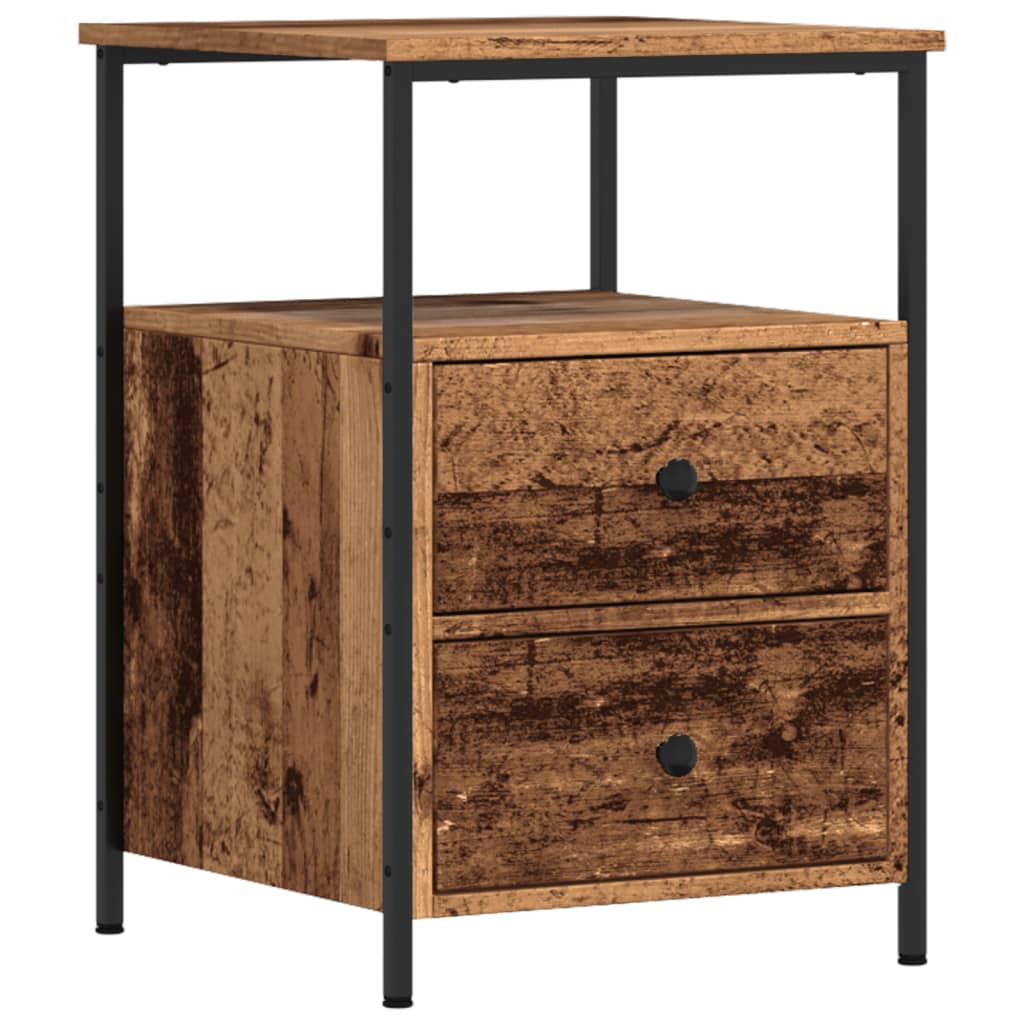 Bedside Cabinet Old Wood 34x35.5x50 cm Engineered Wood