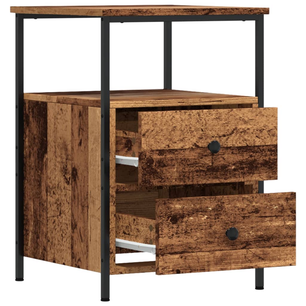Bedside Cabinet Old Wood 34x35.5x50 cm Engineered Wood