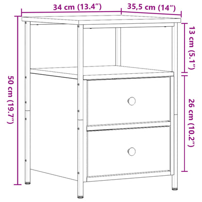 Bedside Cabinet Old Wood 34x35.5x50 cm Engineered Wood