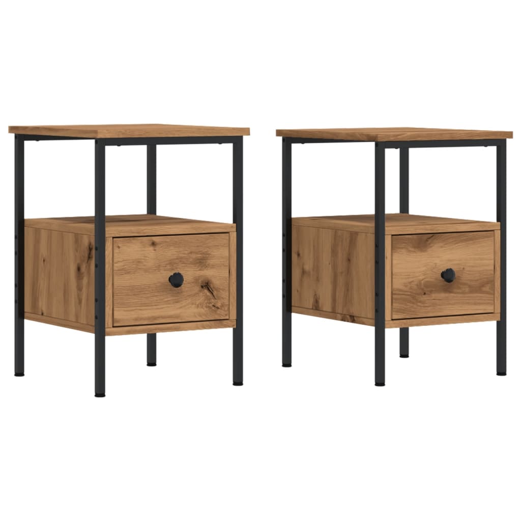 Bedside Cabinets 2 pcs Artisan Oak 34x36x50 cm Engineered Wood