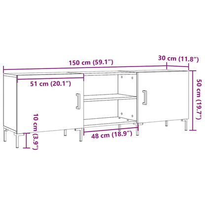 TV Cabinet Artisan Oak 150x30x50 cm Engineered Wood