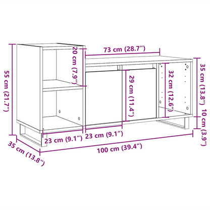 TV Cabinet Old Wood 100x35x55 cm Engineered Wood