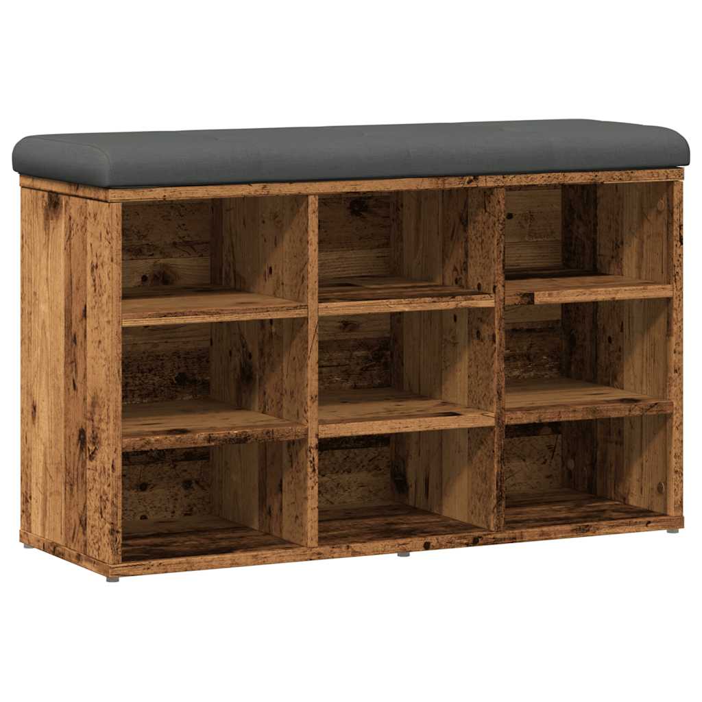Rustic Shoe Bench, Engineered Wood, 82x32x50 cm - Vintage Charm
