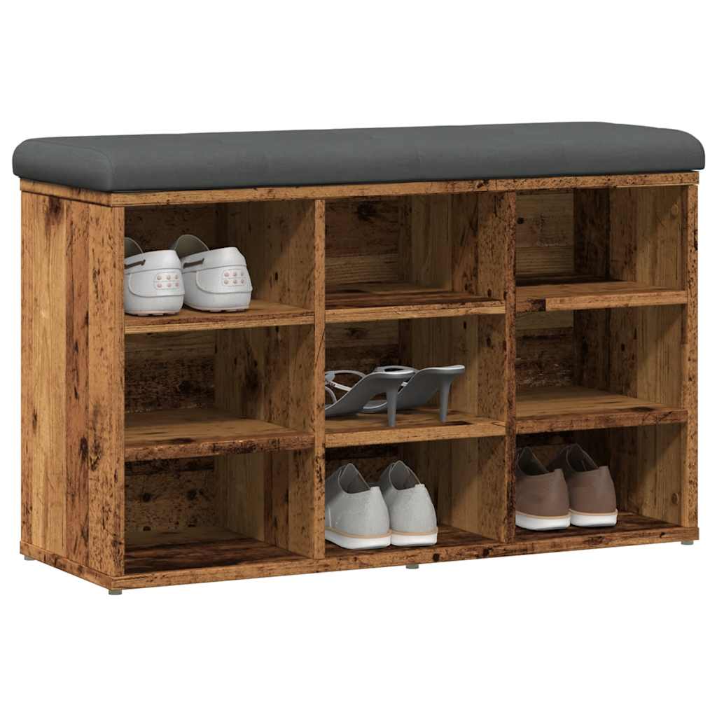 Rustic Shoe Bench, Engineered Wood, 82x32x50 cm - Vintage Charm