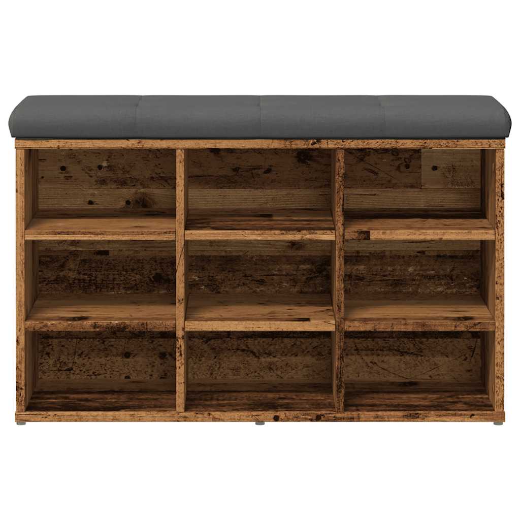 Rustic Shoe Bench, Engineered Wood, 82x32x50 cm - Vintage Charm