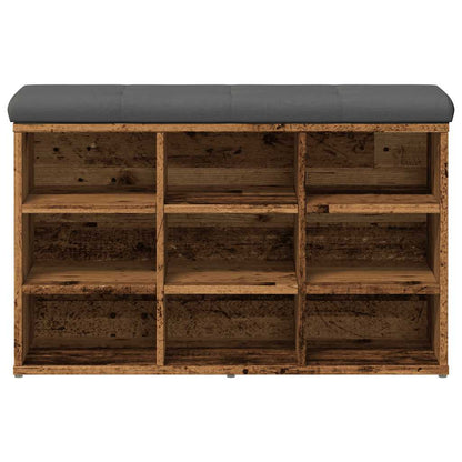 Rustic Shoe Bench, Engineered Wood, 82x32x50 cm - Vintage Charm