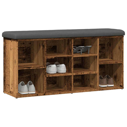 Vintage-Style Shoe Bench, 102x32x50 cm, Engineered Wood Finish