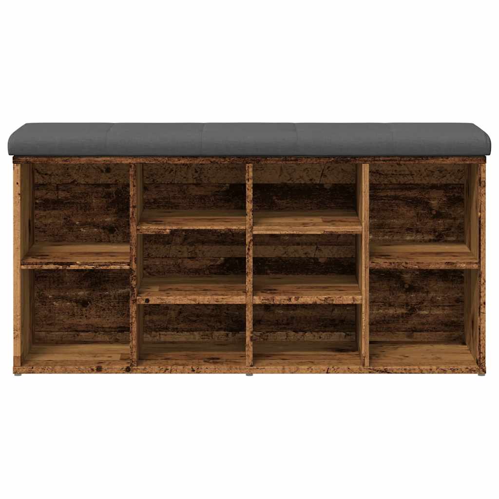 Vintage-Style Shoe Bench, 102x32x50 cm, Engineered Wood Finish