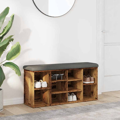 Vintage-Style Shoe Bench, 102x32x50 cm, Engineered Wood Finish