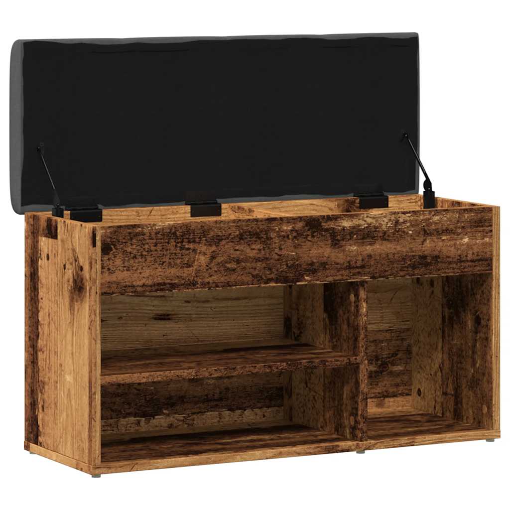 Vintage Engineered Wood Shoe Bench - Rustic 82x32x45.5 cm