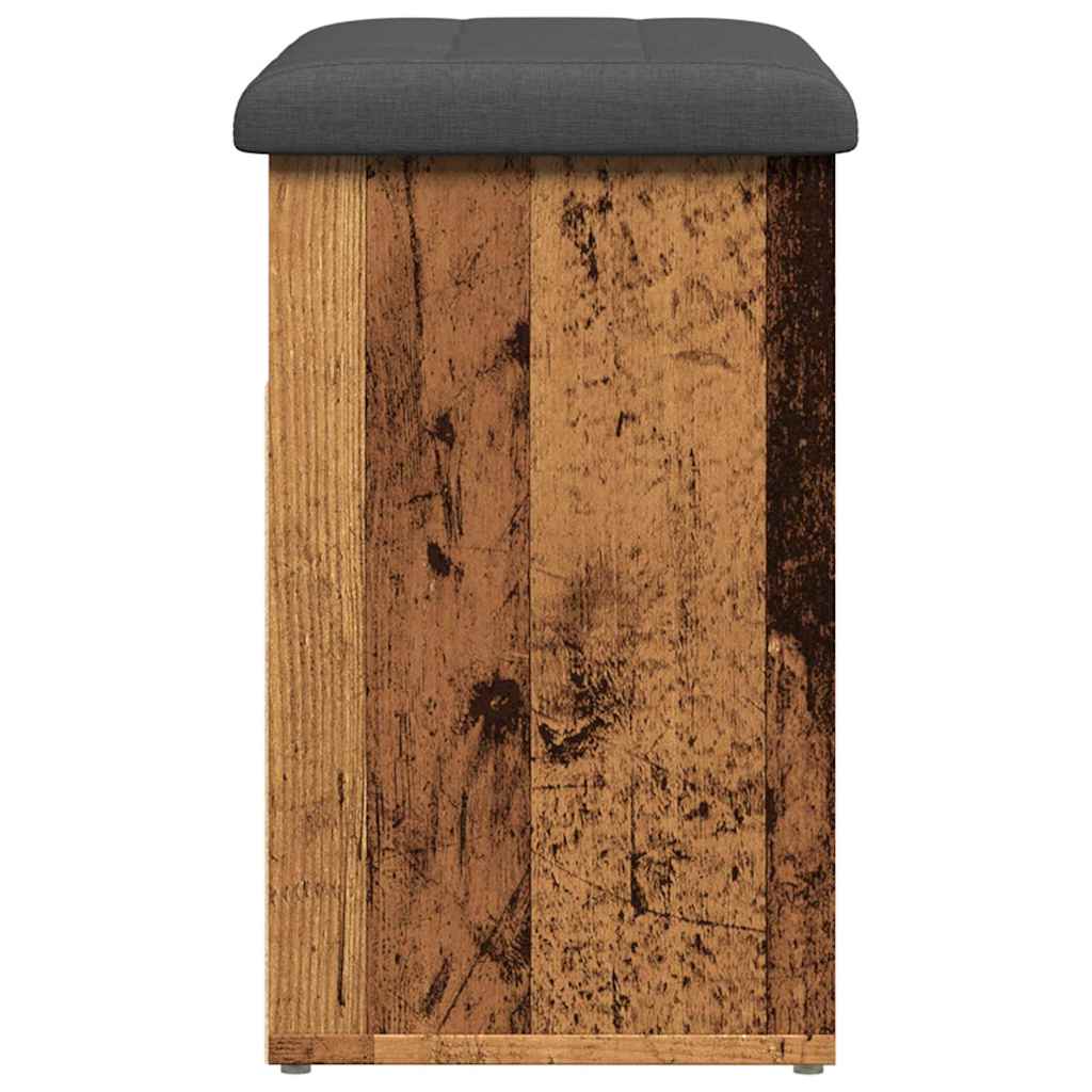 Rustic Engineered Wood Shoe Bench, 62x32x50 cm - Vintage Charm