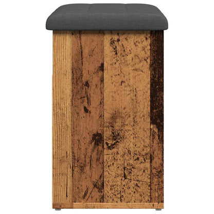Rustic Engineered Wood Shoe Bench, 62x32x50 cm - Vintage Charm