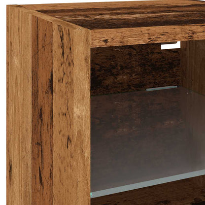 TV Wall Cabinets with LED Lights 2 pcs Old Wood 30x28.5x30 cm