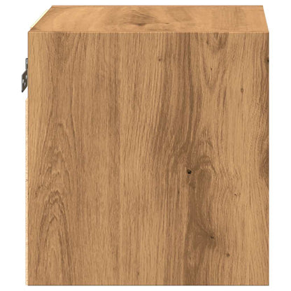 TV Wall Cabinet with LED Lights Artisan Oak 30x28.5x30 cm