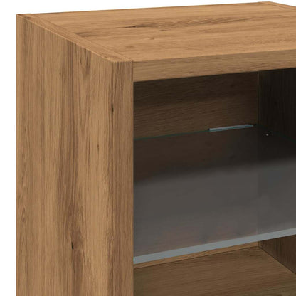 TV Wall Cabinet with LED Lights Artisan Oak 30x28.5x30 cm