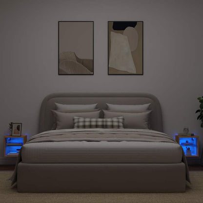 TV Wall Cabinets with LED Lights 2 pcs Artisan Oak 30x28.5x30 cm