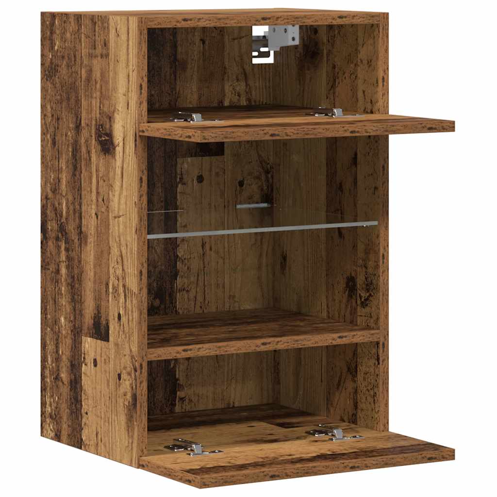 TV Wall Cabinets with LED Lights 2 pcs Old Wood 40x30x60,5 cm