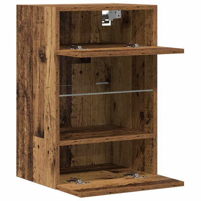 TV Wall Cabinets with LED Lights 2 pcs Old Wood 40x30x60,5 cm