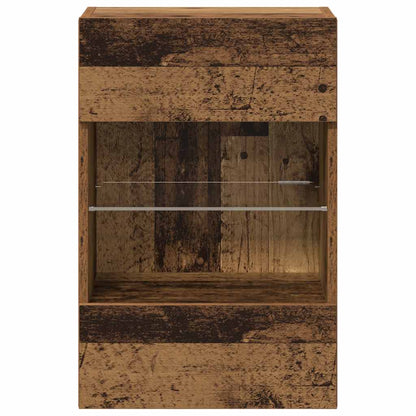 TV Wall Cabinets with LED Lights 2 pcs Old Wood 40x30x60,5 cm