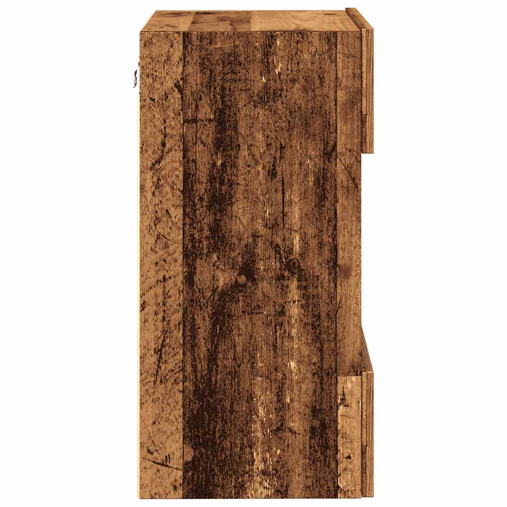 TV Wall Cabinets with LED Lights 2 pcs Old Wood 40x30x60,5 cm