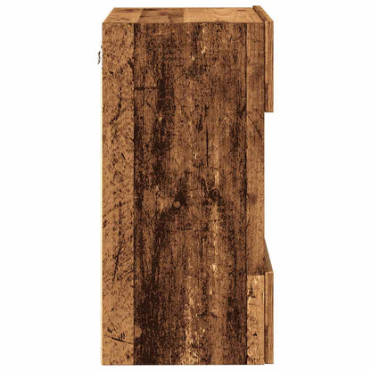 TV Wall Cabinets with LED Lights 2 pcs Old Wood 40x30x60,5 cm