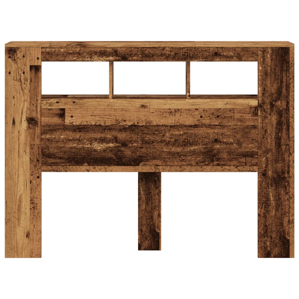 Rustic LED Headboard 140x18.5x103.5 cm - Engineered Wood Finish