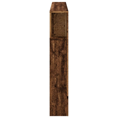 Rustic LED Headboard in Aged Wood - 160x18.5x103.5 cm Durable Design