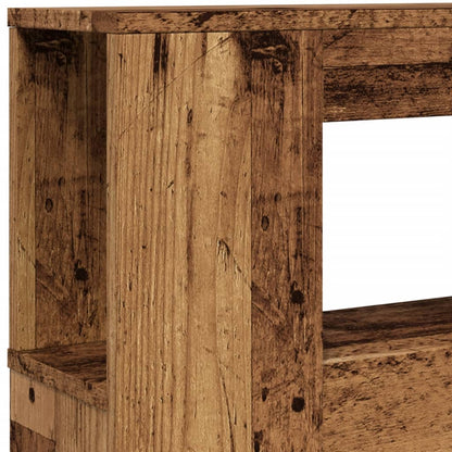 Rustic LED Headboard in Aged Wood - 160x18.5x103.5 cm Durable Design