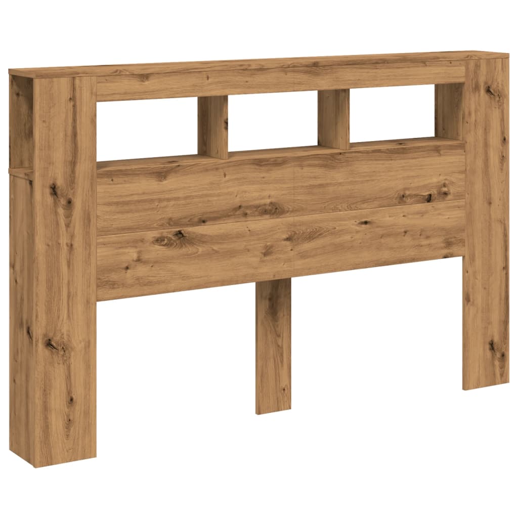 LED Headboard in Artisan Oak - 160x18.5x103.5 cm Engineered Wood