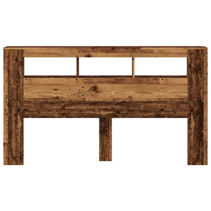 Rustic LED Headboard, 180x18.5x103.5 cm, Engineered Old Wood