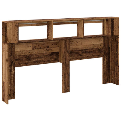 Rustic LED Headboard, 180x18.5x103.5 cm, Engineered Old Wood