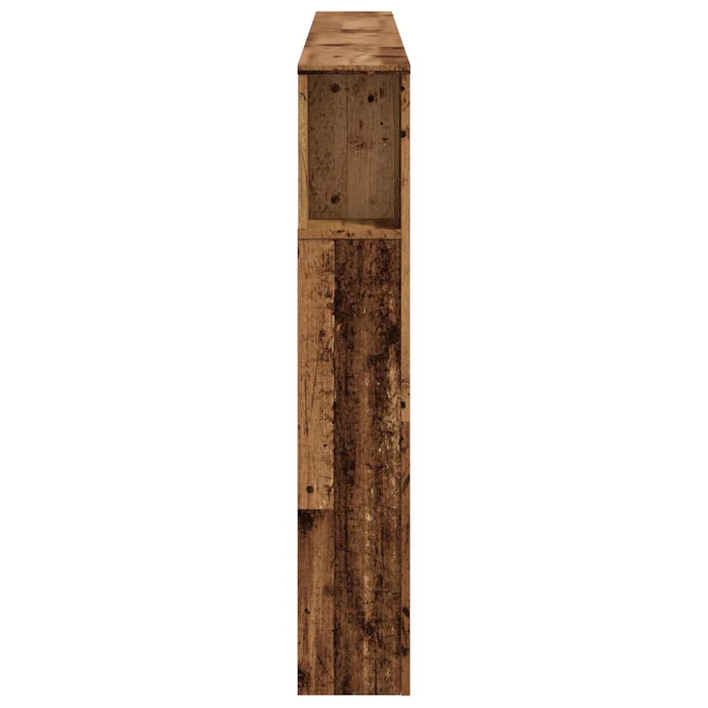 Rustic LED Headboard in Old Wood, 200x18.5x103.5 cm, Engineered Wood