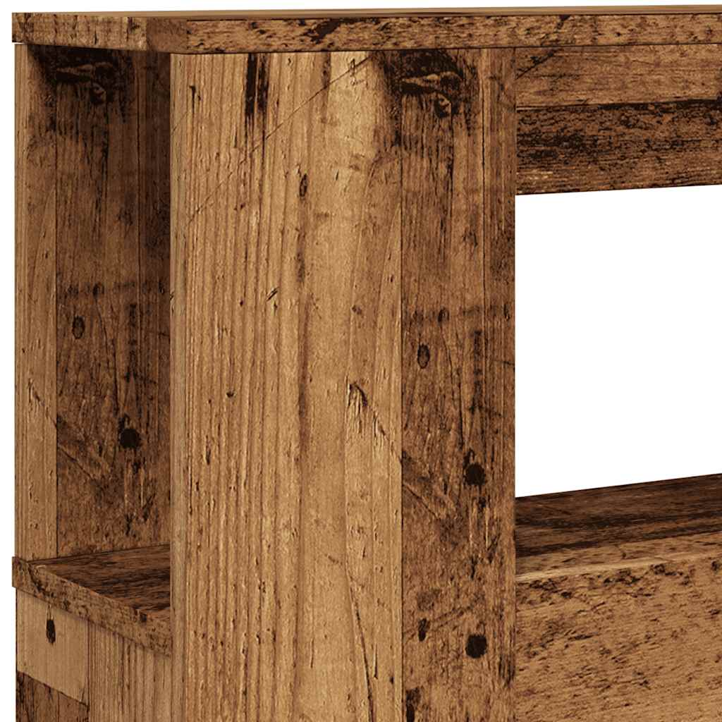 Rustic LED Headboard in Old Wood, 200x18.5x103.5 cm, Engineered Wood