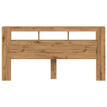 LED Headboard Artisan Oak 200x18.5x103.5 cm Engineered Wood