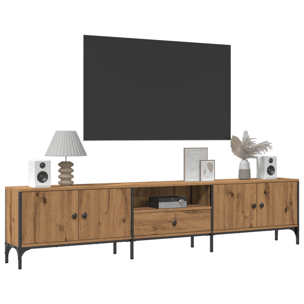 TV Cabinet with Drawer Artisan Oak 200x25x44 cm Engineered Wood