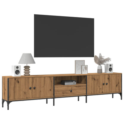 TV Cabinet with Drawer Artisan Oak 200x25x44 cm Engineered Wood
