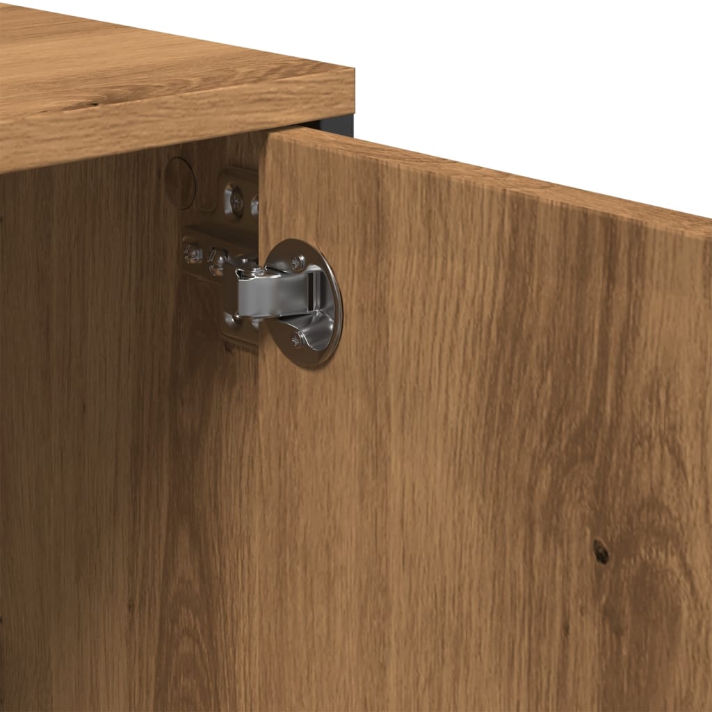 TV Cabinet with Drawer Artisan Oak 200x25x44 cm Engineered Wood