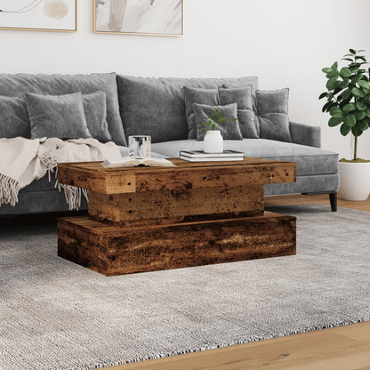 Coffee Table with LED Lights Old Wood 90x50x40 cm
