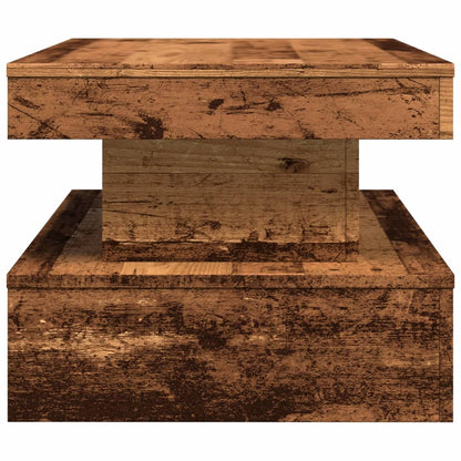 Coffee Table with LED Lights Old Wood 90x50x40 cm