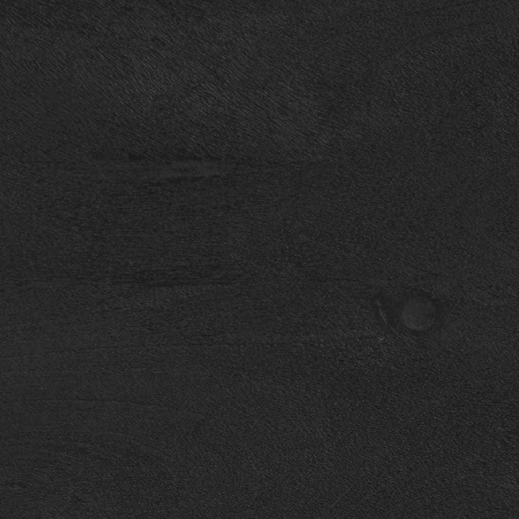 Solid Mango Wood Bedside Cabinet, Black 40x33x46 cm