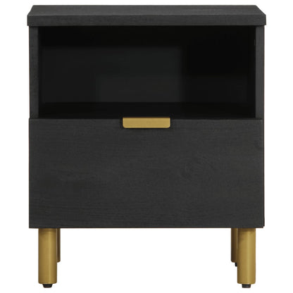 Black Engineered Wood Bedside Cabinet 40x33x46 cm